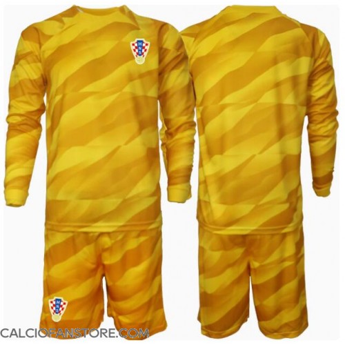 Maglia Calcio Croazia Portiere Prima Divisa Bambino Europei 2024 Manica Lunga (+ pantaloncini)